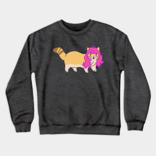 Cat Wearing a Pink Wig Crewneck Sweatshirt